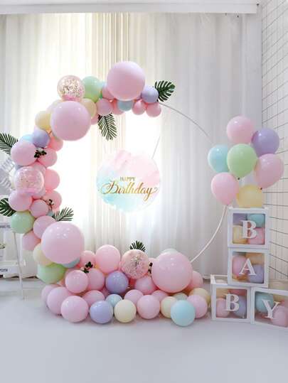 Columna de globos redonda de 200cm con 40 soportes, kit de marco de arco de decoración de globos para fiesta de boda y cumpleaños