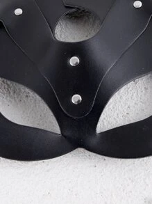 1pc Sexy Lingerie Accessory Fox Mask, Couples Roleplay Blindfold, Stage Performance Prop, Alternative Toy - Black - View 4