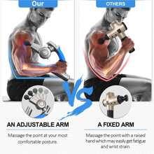 Deep Tissue Massage Gun for Athlete with Adjustable Arm - Black - View 3
