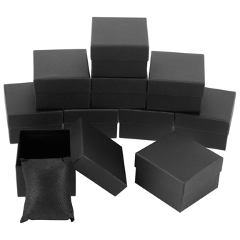 10pcs Paper Watch Box 8.6x7.9x5.2cm Cardboard Gift Box Watches Holder Jewelry Gift Boxes With Pillow Bracelet Holder Square Storage Gift Case For Wristwatches Smart Watches Black