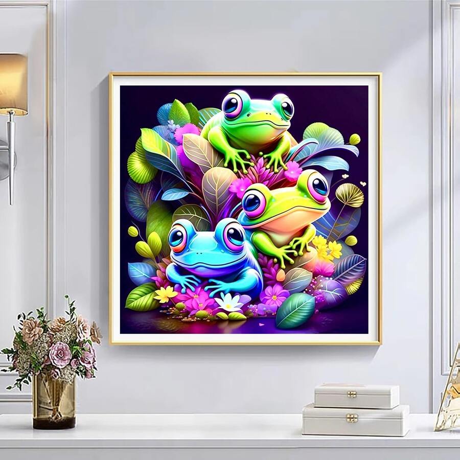 1 pieza Pintura diamante creativo con rana casa adorno - Multicolor - Ver 1