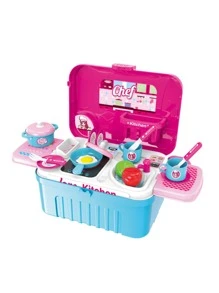 Deny Toys Children's Kitchen 3 In 1 Kitchen And Suitcase With Light And Sound - Apricot - View 3