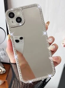 1 件水钻电镀激光雕刻镜面 TPU 手机壳适用于 7/8/SE2/7P/8P/X/XS/XR/XS Max/11/11 Pro/11 Pro Max/12/12 Pro/12 Pro Max/13/13 Pro/13 Pro Max/14/14 Pro/16 Plus/14 Pro Max/15/15 Pro/15 Plus/16 Pro Max，保护套防水防震防摔防刮 - 銀色 - 查看 4