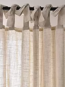 1pc Living Room/study Room Dustproof Tie Top Rod Pocket Curtain