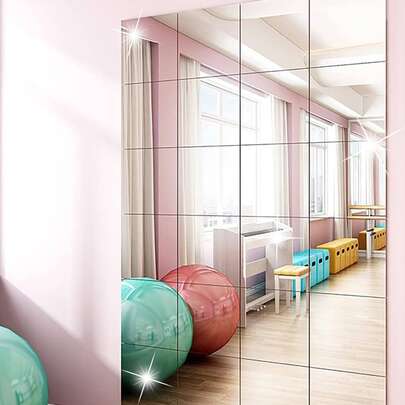 1 片方形镜面墙砖，2 毫米厚亚克力材质，DIY 创意装饰，适用于健身瑜伽镜、穿衣镜、浴室镜，多种尺寸可供选择，适用于浴室、客厅、卧室等场所，贴纸，墙贴花，乙烯基贴花用于家居装饰，春季装饰物品让您的家焕然一新，拉玛装饰贴纸墙面装饰房间装饰墙镜房间镜子浴室装饰客厅装饰