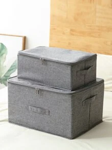 2 件/套 可折叠可洗拉链布艺收纳盒，容量大，防尘防潮，适用于衣物、衣柜、家居用品（2 件同尺寸）装饰品 秋季装饰 节日装饰 房间装饰 家居装饰 秋季装饰 卧室装饰 - 灰色 - 查看 7