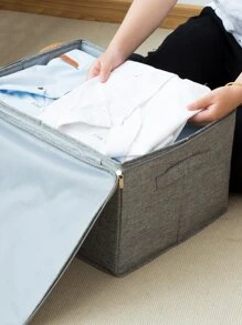 2 件/套 可折叠可洗拉链布艺收纳盒，容量大，防尘防潮，适用于衣物、衣柜、家居用品（2 件同尺寸）装饰品 秋季装饰 节日装饰 房间装饰 家居装饰 秋季装饰 卧室装饰 - 灰色 - 查看 2
