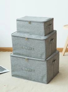 2 件/套 可折叠可洗拉链布艺收纳盒，容量大，防尘防潮，适用于衣物、衣柜、家居用品（2 件同尺寸）装饰品 秋季装饰 节日装饰 房间装饰 家居装饰 秋季装饰 卧室装饰 - 灰色 - 查看 1