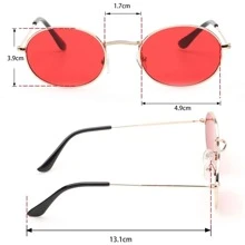 1 Pair New Fashion Circular Frame Gradient Reflective Teardrop Oval Fashion Glasses For Women For Summer Beach Vacation,Outdoor,Travel