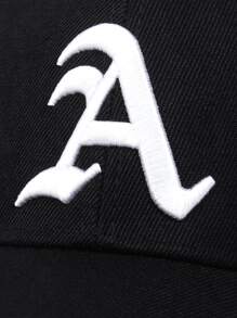 AR 1頂男式哥德字母A刺繡棒球帽，適用於春秋旅遊、海灘和派對街頭，可調節防曬時尚帽 - 黑色 - 查看 5