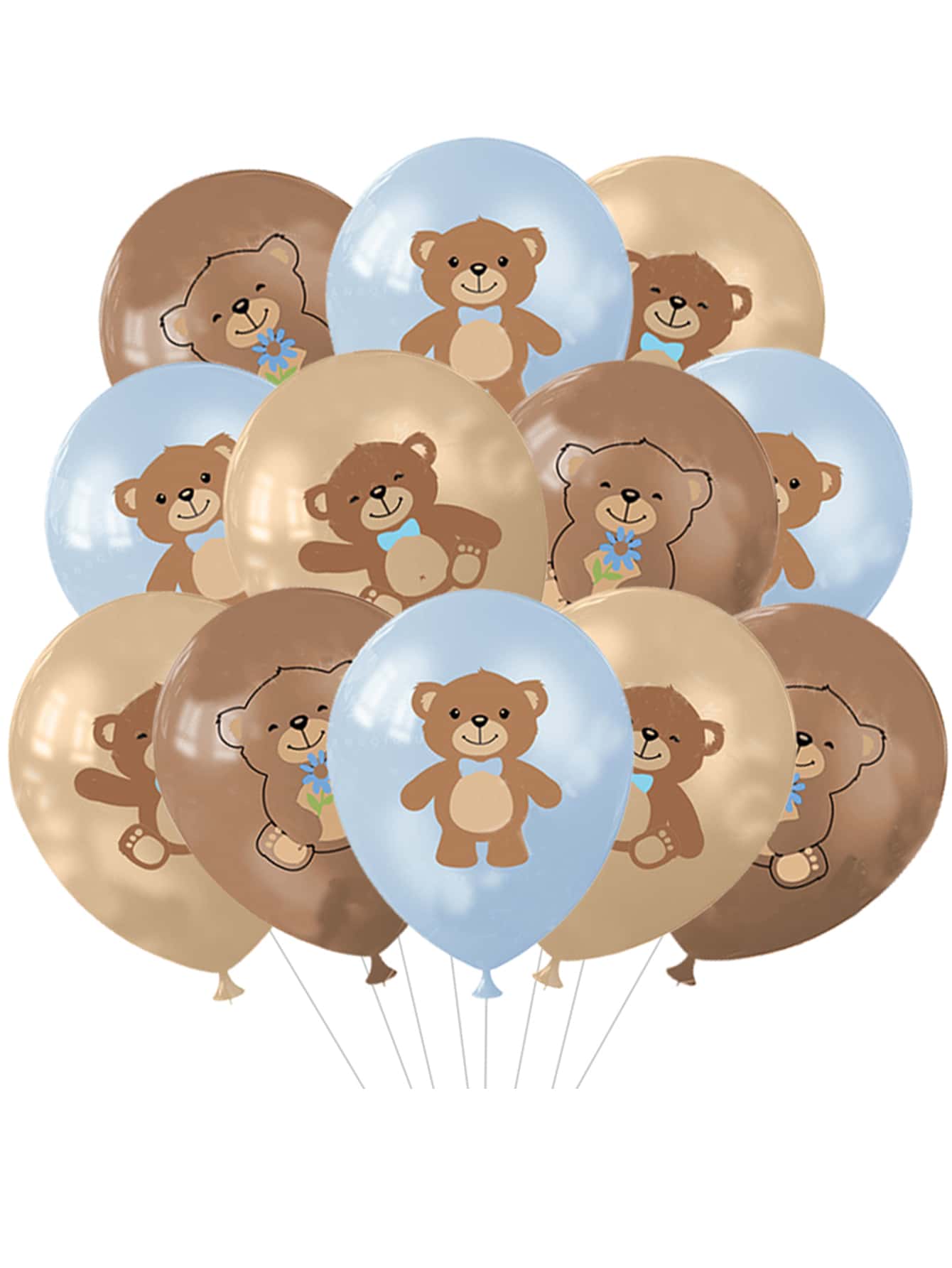 10 قطع بالونات على شكل دب لطيف مقاس 12 بوصة، ديكورات لحفلة اغتسال ،ديكورات حفلة عيد الميلاد ،لوازم حفلة عيد الميلاد باللون الأزرق