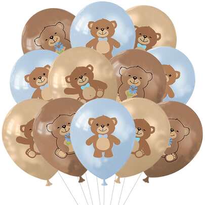 10pcs 12inch Cute Bear Balloons Decorations For Shower Blue Party Decorations Birthday Party Supplies