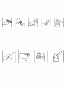 24 Pieces Of Pre-cut Pink Gradient French Glitter Artificial Nails With Rounded Almond Shape For Sweet And Ins Style, Includes 1 Wooden File And Fits 12 Sizes - Hot Pink - View 7