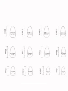 24 Pieces Of Pre-cut Pink Gradient French Glitter Artificial Nails With Rounded Almond Shape For Sweet And Ins Style, Includes 1 Wooden File And Fits 12 Sizes - Hot Pink - View 6