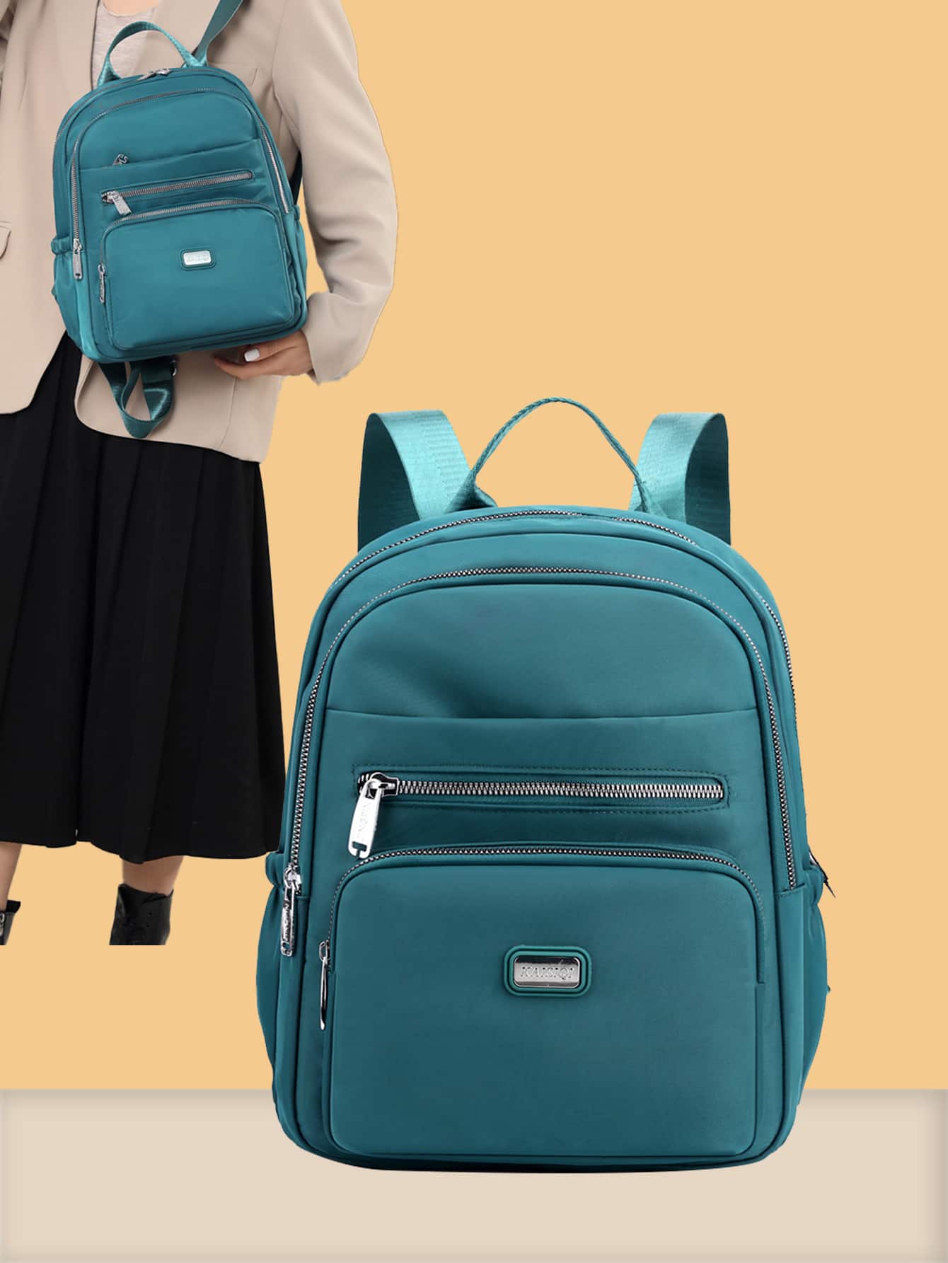 Multi-compartment Large Capacity Fashion Backpack, Handbag, School Bag, Mommy Bag, Versatile Commute Pack - Blue - View 1