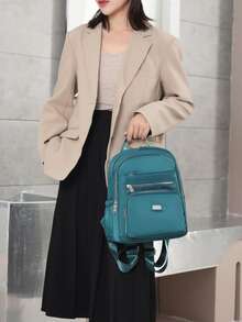 Multi-compartment Large Capacity Fashion Backpack, Handbag, School Bag, Mommy Bag, Versatile Commute Pack - Blue - View 3