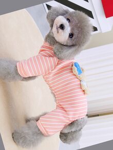 宠物服装 狗狗服饰 猫咪家居服 23cm连帽小熊家居服 狗狗服装 猫咪服饰 新款加厚保暖动物休闲四脚裤家居服 流行欧美风宠物服装 猫咪卡通装 - 粉色 - 查看 6