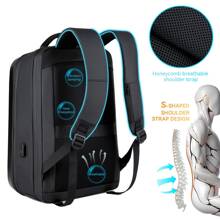 Hard Shell Laptop Backpack 35L, Waterproof Travel Backpack Business Computer Bag Fit 15.6 Inch Gaming Bag with USB Charging Port - Black - View 3