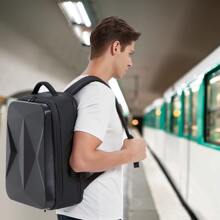 Hard Shell Laptop Backpack 35L, Waterproof Travel Backpack Business Computer Bag Fit 15.6 Inch Gaming Bag with USB Charging Port - Black - View 8