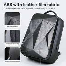 Hard Shell Laptop Backpack 35L, Waterproof Travel Backpack Business Computer Bag Fit 15.6 Inch Gaming Bag with USB Charging Port - Black - View 6