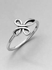 1個交叉設計裝飾女戒,適用於婚禮、派對、節日和休閒穿著 - 銀色 - 查看 4