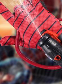 1 set muñeca lanzacohetes manual prensa explosión Pistola de agua usable Guantes jugando agua Juguete - Rojo - Ver 2