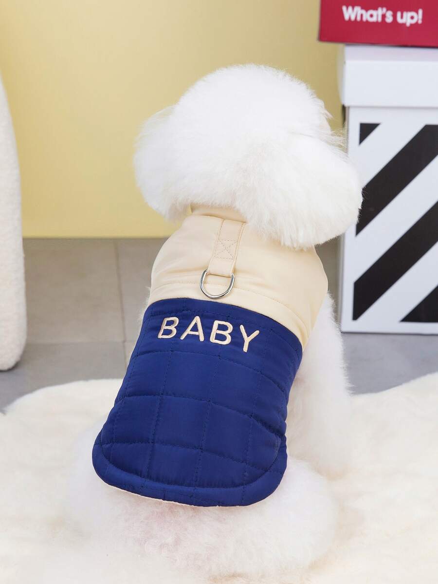 DADAGOU 加厚背心宠物秋冬针织英式加厚防水23BABY撞色狗狗加厚外套猫咪加厚外套保暖服装英式加厚外套