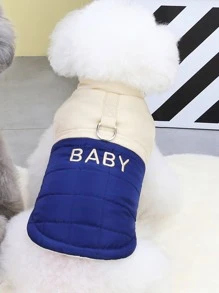 DADAGOU 加厚背心宠物秋冬针织英式加厚防水23BABY撞色狗狗加厚外套猫咪加厚外套保暖服装英式加厚外套 - 藏蓝色 - 查看 8