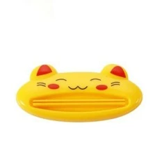 1入家用手動牙膏擠壓器,創意卡通圖案擠壓器,適用於牙膏和化妝品 - 黃色小貓 - 查看 6