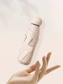 Gấp lại 6-xương sườn Ô dù , Bảo vệ tia cực tím , Nhẹ , Hình-Viên con nhộng Mini Túi Ô dù Đối với mặt trời Và Mưa - Màu be - Xem 4