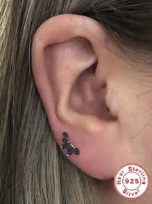 Bông Tai Đính Đá Cubic Zirconia Quyến Rũ Trang Trí Bông Tai Nữ Trang Trí Hàng Ngày - Vàng - Xem 3