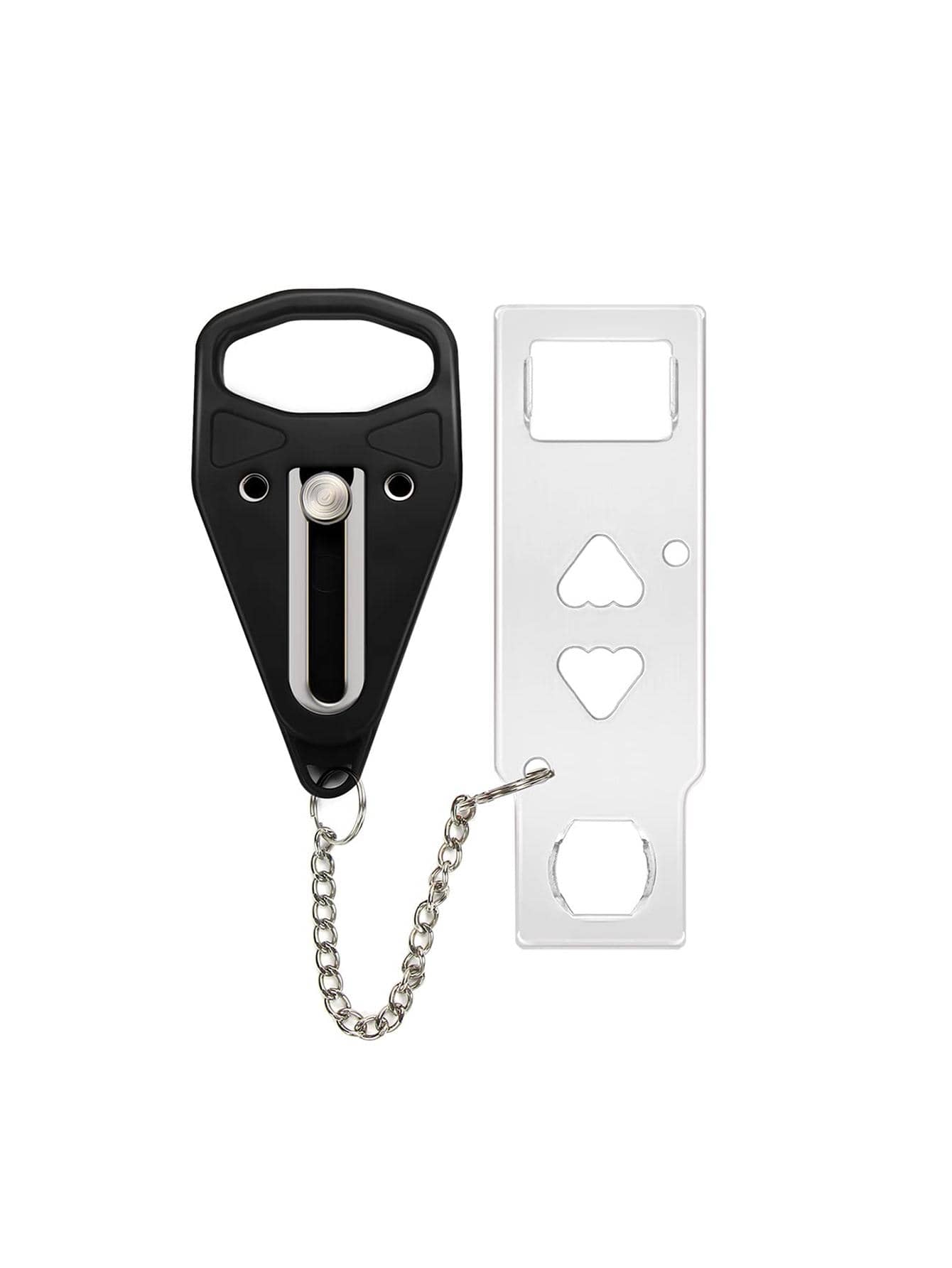 1入便攜式門鎖額外鎖,提供額外隱私和安全保障,公寓門鎖安全,旅行門鎖防止未經許可進入,保護家庭安全旅行,住家、臥室、旅館、公寓都適用 - 黑色 - 查看 1