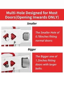 1入便攜式門鎖額外鎖,提供額外隱私和安全保障,公寓門鎖安全,旅行門鎖防止未經許可進入,保護家庭安全旅行,住家、臥室、旅館、公寓都適用 - 黑色 - 查看 3