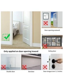 1入便攜式門鎖額外鎖,提供額外隱私和安全保障,公寓門鎖安全,旅行門鎖防止未經許可進入,保護家庭安全旅行,住家、臥室、旅館、公寓都適用 - 黑色 - 查看 5