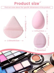 4PCS Makeup Sponge, +2PCS Makeup Puff Set Soft Triangle Powder Mineral Puff For Face Makeup, Suitable For Cream & Powder Concealer, Loose Powder Makeup Applicator