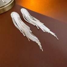 1雙精美&極簡風格流蘇耳墜,時尚&獨特設計,多用途&高端耳朵配件,合適的適用於派對,婚禮,商業禮物