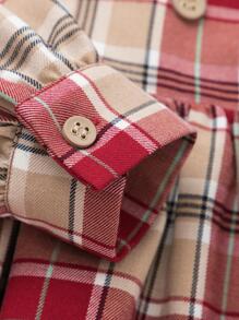 Balabala Váy Giáng Sinh Cổ Peter Pan In Họa Tiết Cô Gái Tween - Đỏ - Xem 7