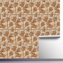 1 Roll 3m Thick Waterproof & Anti-skid Self-adhesive Pvc Flooring, Modern Creative Stone Look Design Suitable For Indoor, Outdoor Wall, Floor & Tile Renovation And Decoration - Brown - View 5