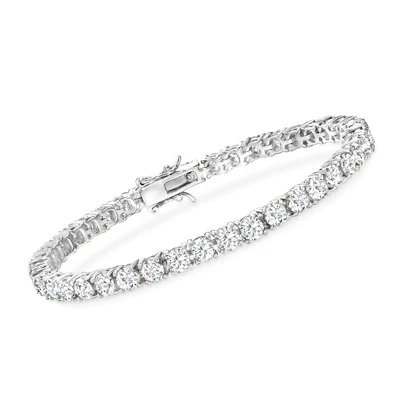 MDFUN 14K White Gold Plated Cubic Zirconia Tennis Bracelet, 5mm Cubic Zirconia Pendant Bracelet, Unisex