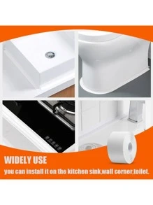 1 Roll White Waterproof Adhesive Tape/caulk Strip For Kitchen Bathroom Sink Tile Gap Sealing, Mold Proof & Mildew Resistant