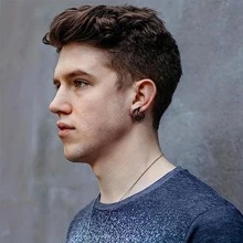 4 Cặp khuyên tai kẹp cho nam không xỏ khuyên tai, khuyên tai tròn bằng thép không gỉ, màu đen, bạc - Bộ kẹp tai 4 cặp - Xem 4