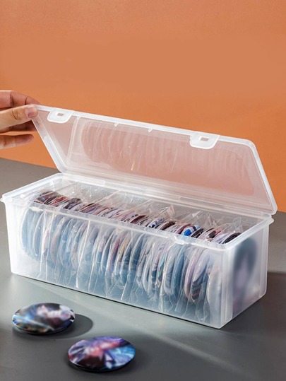 1pc Transparent Visibility Acrylic Badge Multi-Functional Storage Box