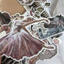 1 Set Vintage Elegant Ballet Magazine Stickers For Scrapbooking, Journaling, Magazines, Albums And Craft Diy, Gorgeous Palace Style Stationery Accessories, Craft Tool Supplies For Diy Cutting, Must-have For Scrapbooking Lover - Black - View 6