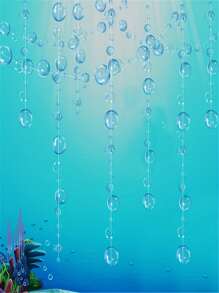 1 个 200 厘米/79 英寸蓝色泡泡花环：非常适合派对装饰和水下泳池派对用品！美人鱼派对装饰、彩虹色泡泡花环、海底派对装饰、彩色 2D 泡泡飘带水母海洋派对礼物、泳池海滩派对装饰用品房间女孩生日婴儿淋浴、美人鱼生日派对用品 - 藍色 - 查看 4