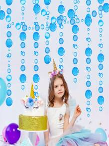 1 个 200 厘米/79 英寸蓝色泡泡花环：非常适合派对装饰和水下泳池派对用品！美人鱼派对装饰、彩虹色泡泡花环、海底派对装饰、彩色 2D 泡泡飘带水母海洋派对礼物、泳池海滩派对装饰用品房间女孩生日婴儿淋浴、美人鱼生日派对用品 - 藍色 - 查看 7