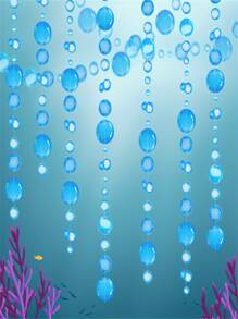 1 个 200 厘米/79 英寸蓝色泡泡花环：非常适合派对装饰和水下泳池派对用品！美人鱼派对装饰、彩虹色泡泡花环、海底派对装饰、彩色 2D 泡泡飘带水母海洋派对礼物、泳池海滩派对装饰用品房间女孩生日婴儿淋浴、美人鱼生日派对用品 - 藍色 - 查看 6