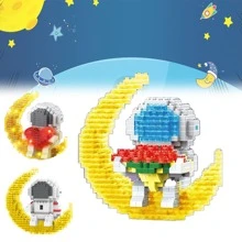 Conjunto de bloques de construcción de astronauta, decoración brillante para la habitación - Rojo - Ver 1