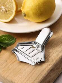 1pc Stainless Steel Lemon Juicer, Multifunctional Mini Fruit Squeezer For Lemon, Kitchen Gadget - Silver - View 2