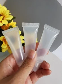 3 peças Tubo de Batom Transparente de Material PE de 10ml com Ponta Inclinada, para Bálsamo Labial, Brilho Labial, Cosméticos em Creme, Portátil para Uso Doméstico ou de Viagem, Decoração de Casa, Sala de Estar, Quarto, Banheiro, Artigos de Viagem, Casamento, Festa, Aniversário, Presentes para Homens, Mães, Pais, Amigos, Ano Novo, Acessórios, Presente Engraçado