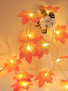 1入組楓葉造型LED仙女,適用於感恩節,萬聖節,柵欄,派對,樓梯裝飾用品,禮物適用於媽媽,母親節,女性